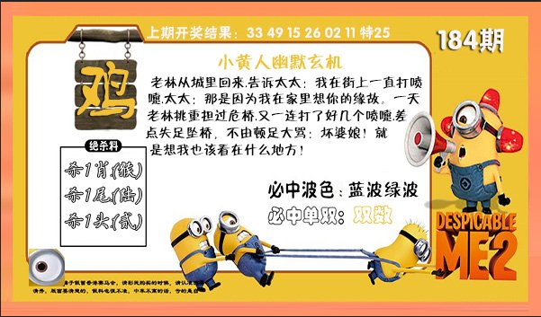 2024184期小黄人幽默玄机