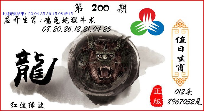 2024200期值日生肖