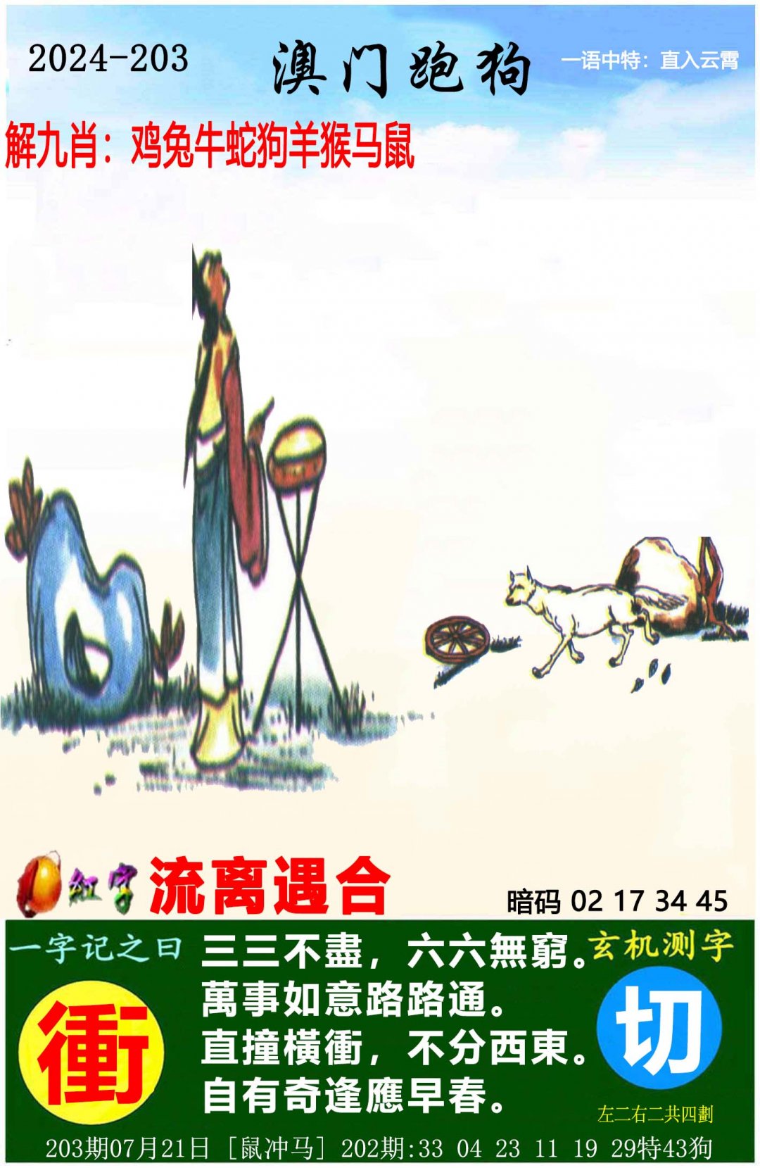 2024203期澳门跑狗图