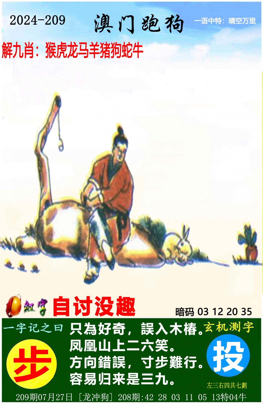 2024209期澳门跑狗图