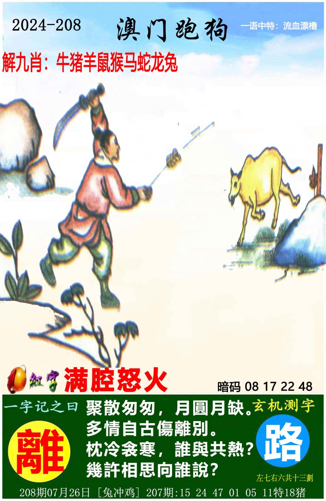 2024208期澳门跑狗图