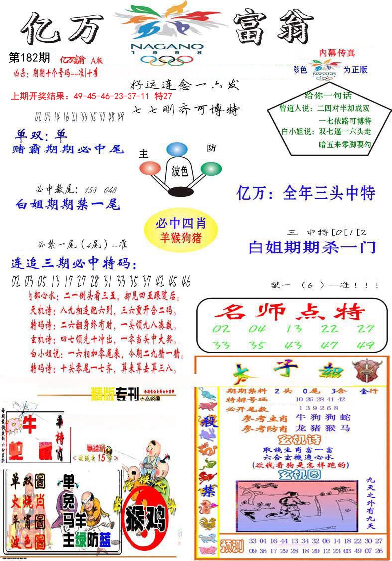 2024182期亿万富翁A