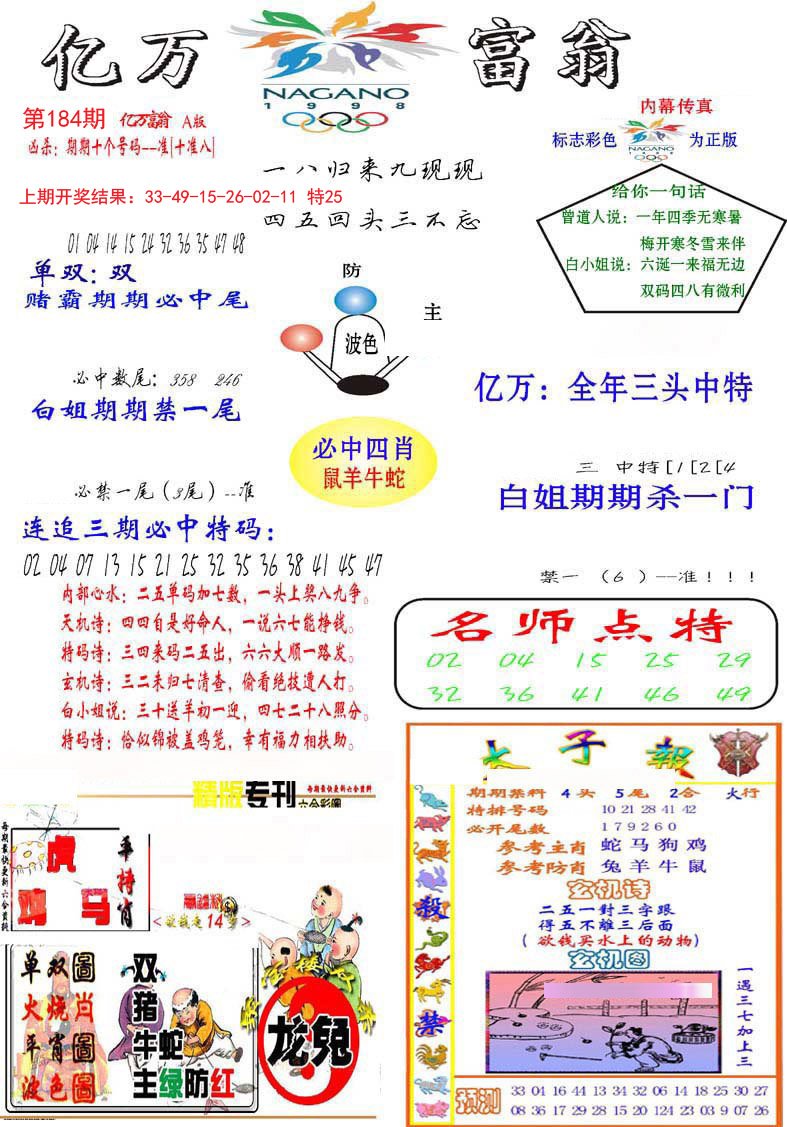 2024184期亿万富翁A