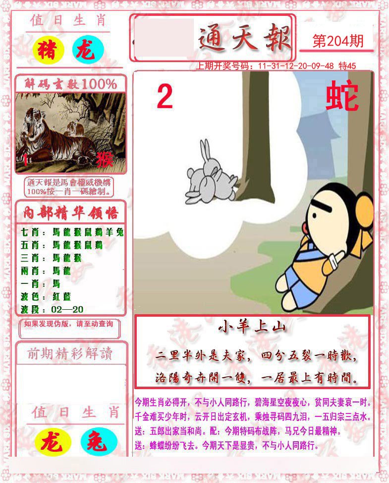 2024204期马经通天报
