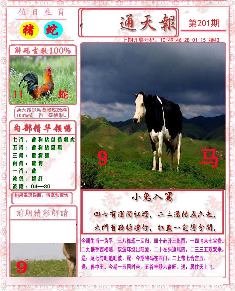 2024201期马经通天报