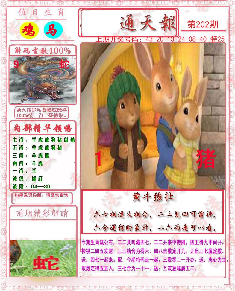 2024202期马经通天报