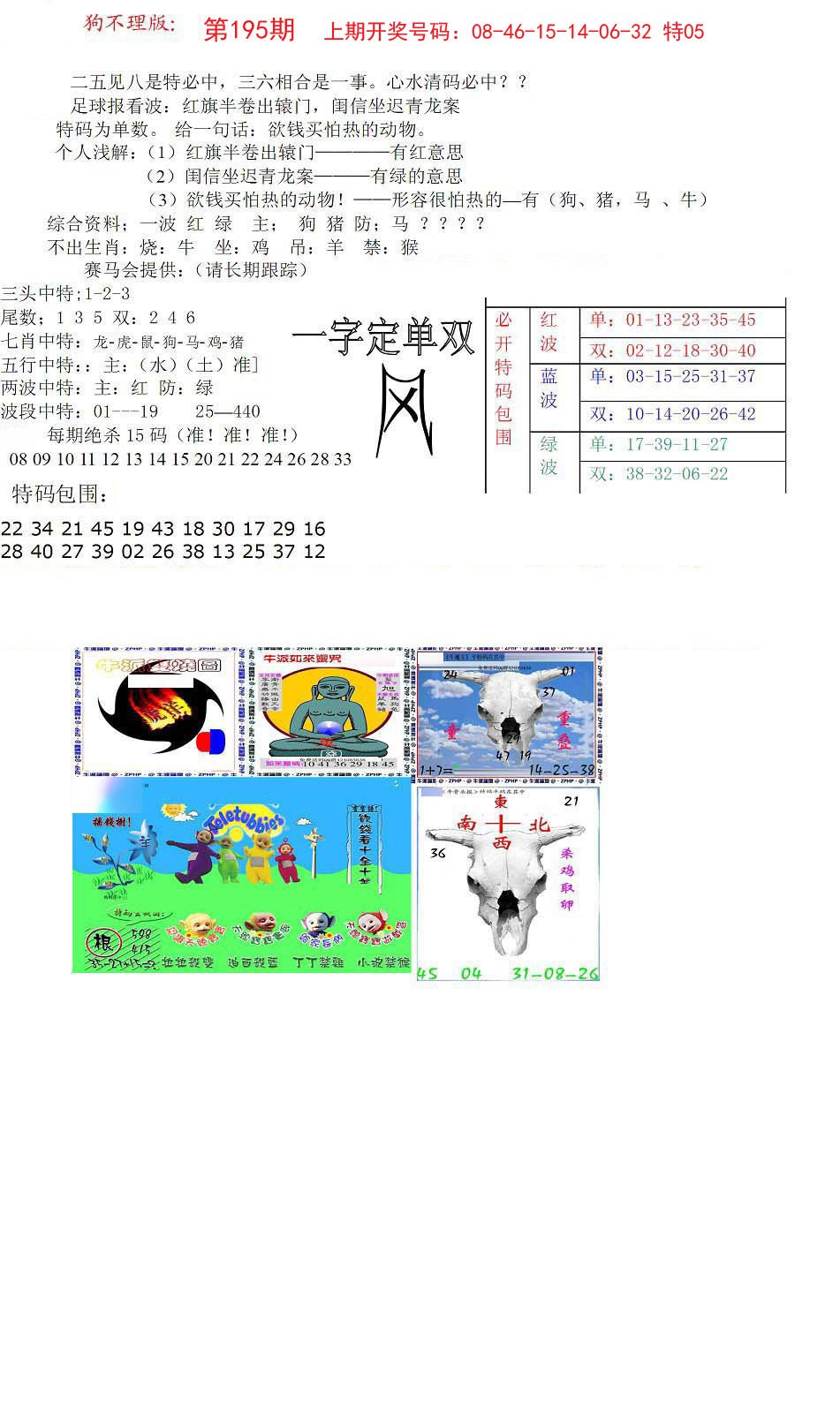 2024195期狗不理特码报