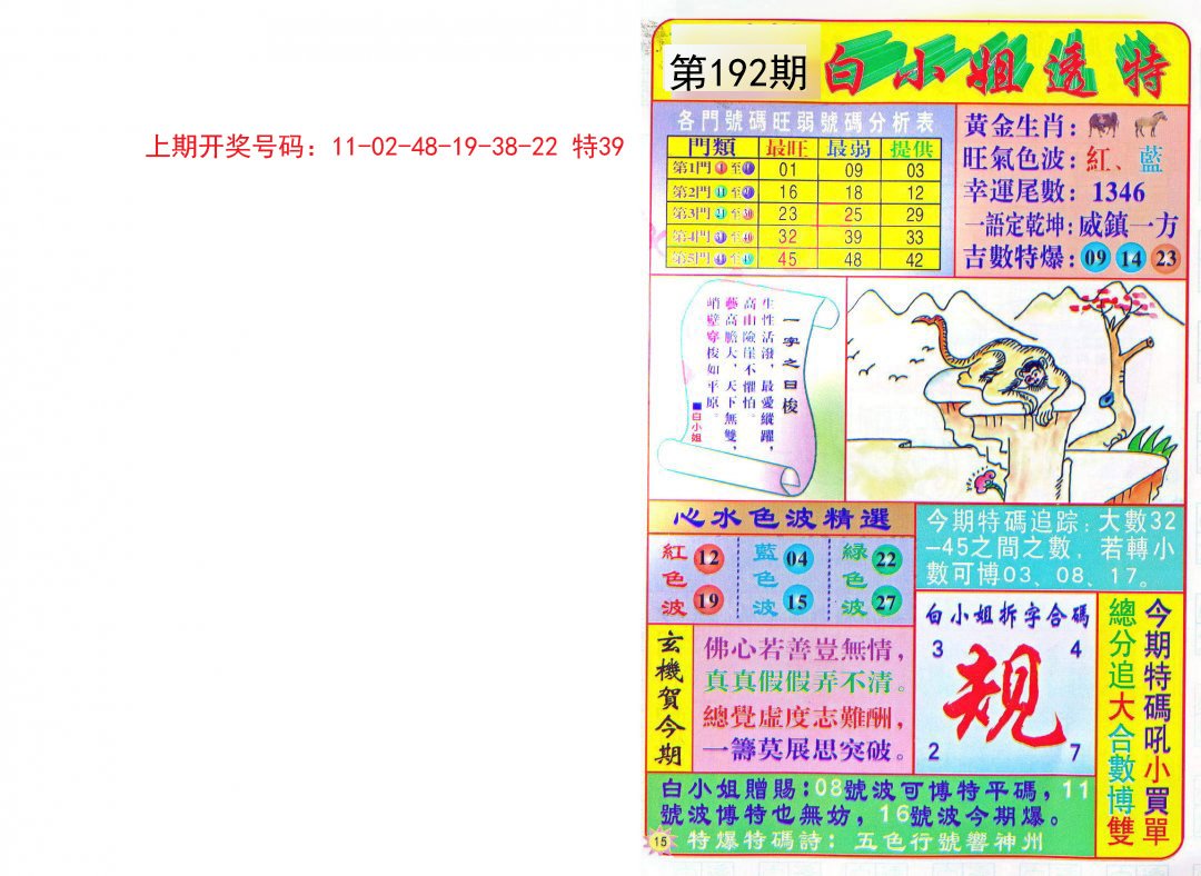 2024192期白小姐透特