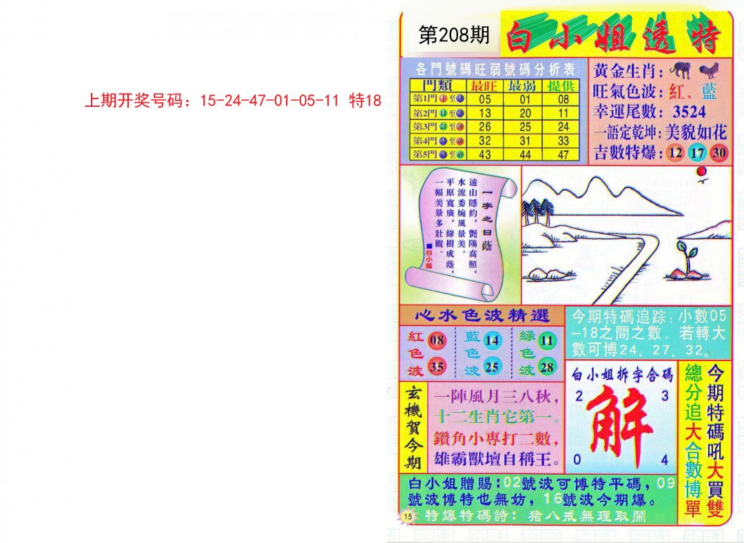 2024208期白小姐透特