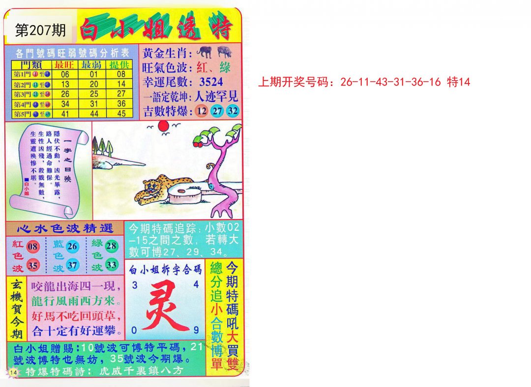 2024207期白小姐透特