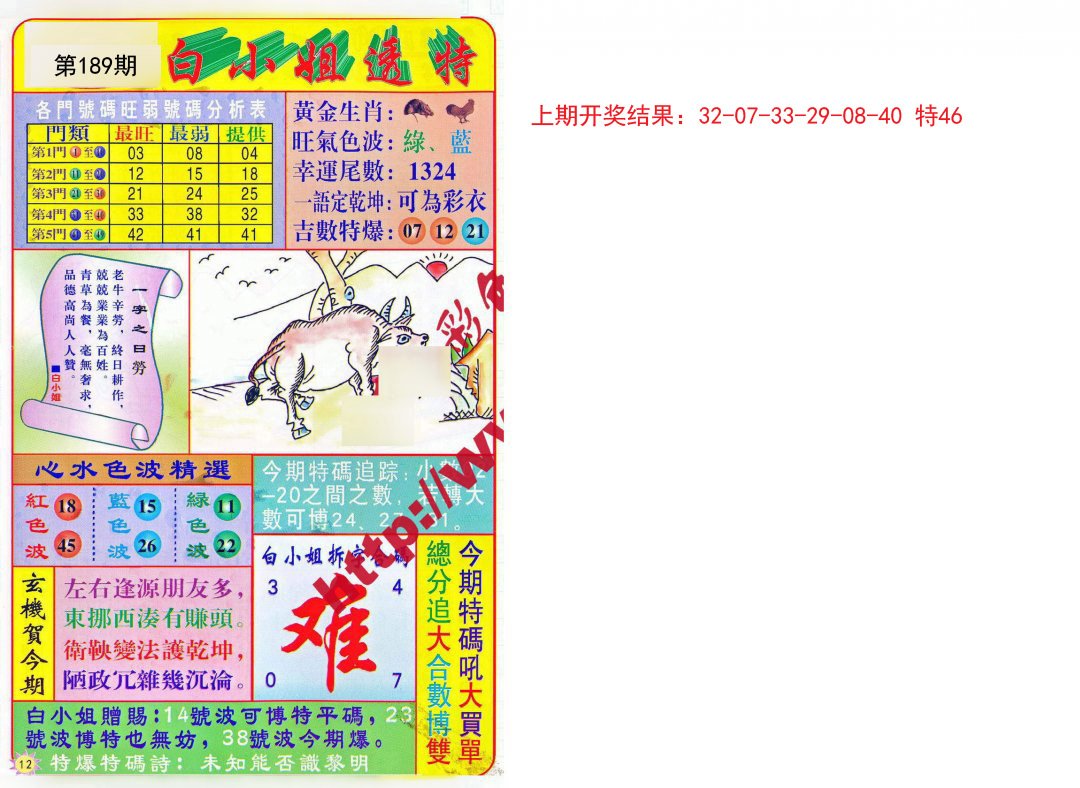 2024189期白小姐透特