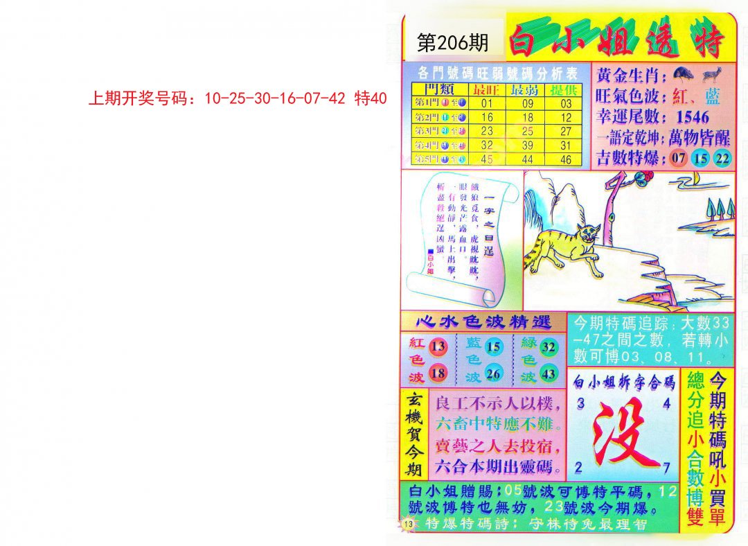 2024206期白小姐透特