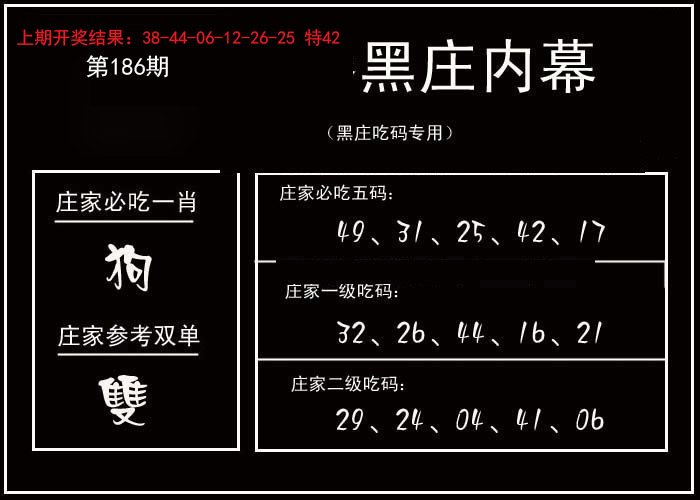 2024186期黑庄内幕