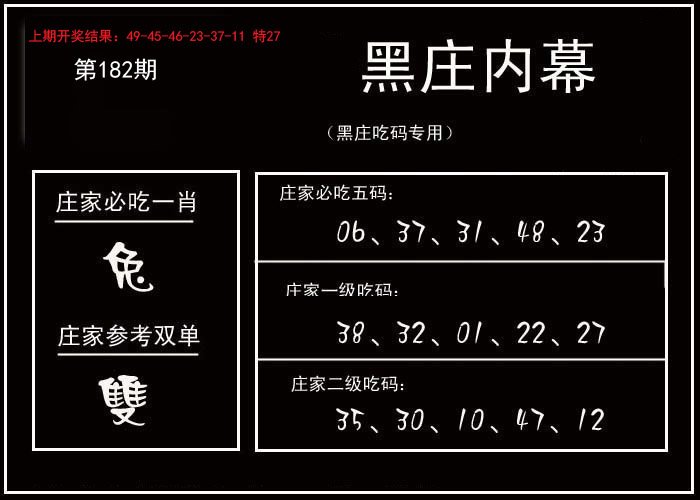 2024182期黑庄内幕