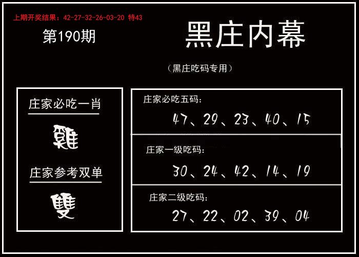2024190期黑庄内幕