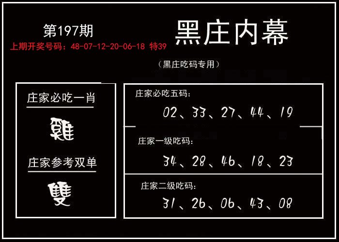 2024197期黑庄内幕