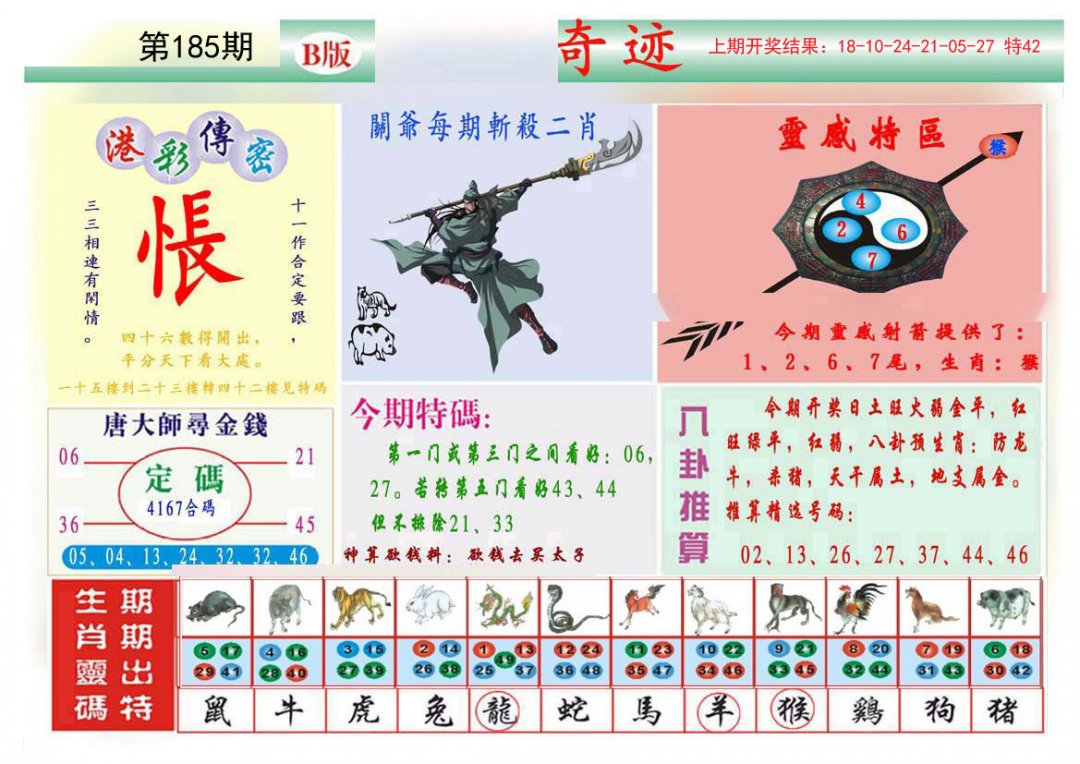 2024185期九龍奇迹B(推荐)