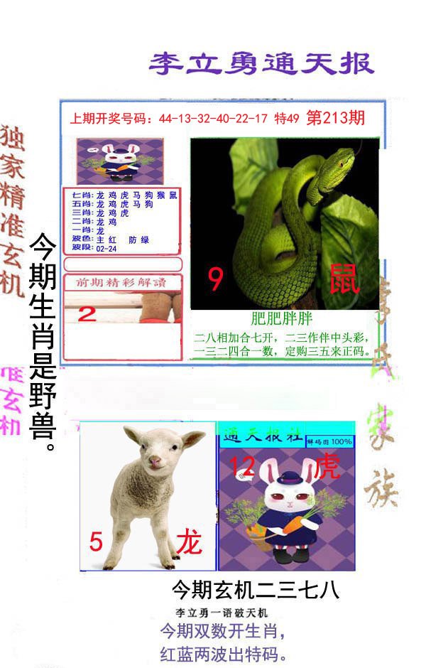 2024213期李立勇通天报