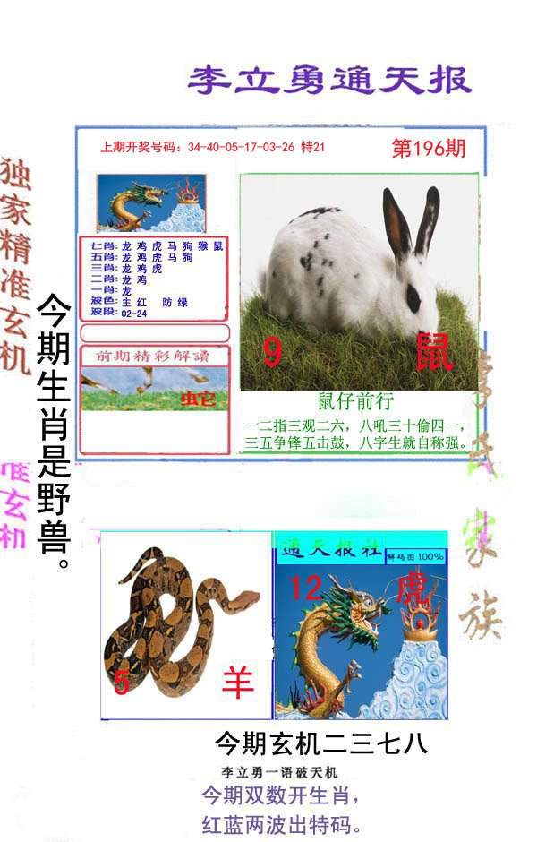 2024196期李立勇通天报