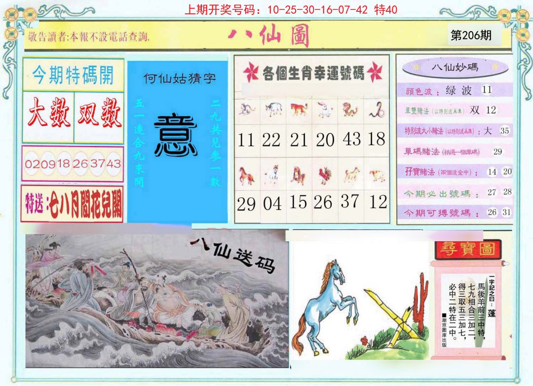 2024206期八仙图