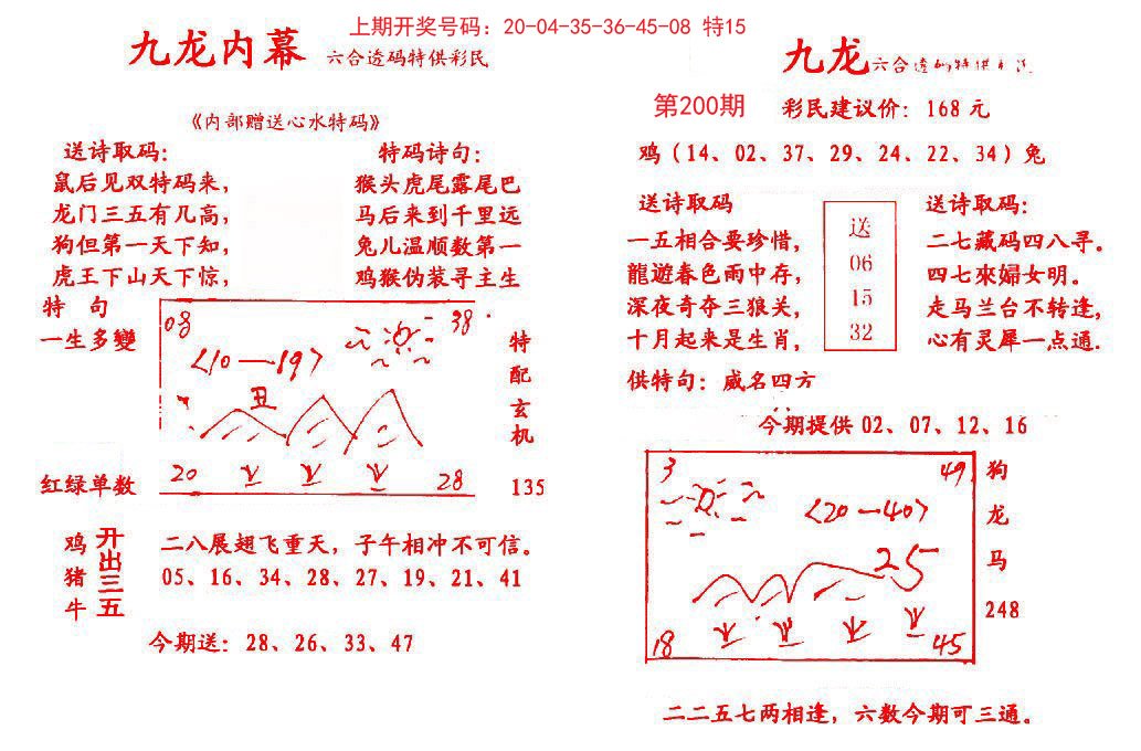 2024200期九龙内幕
