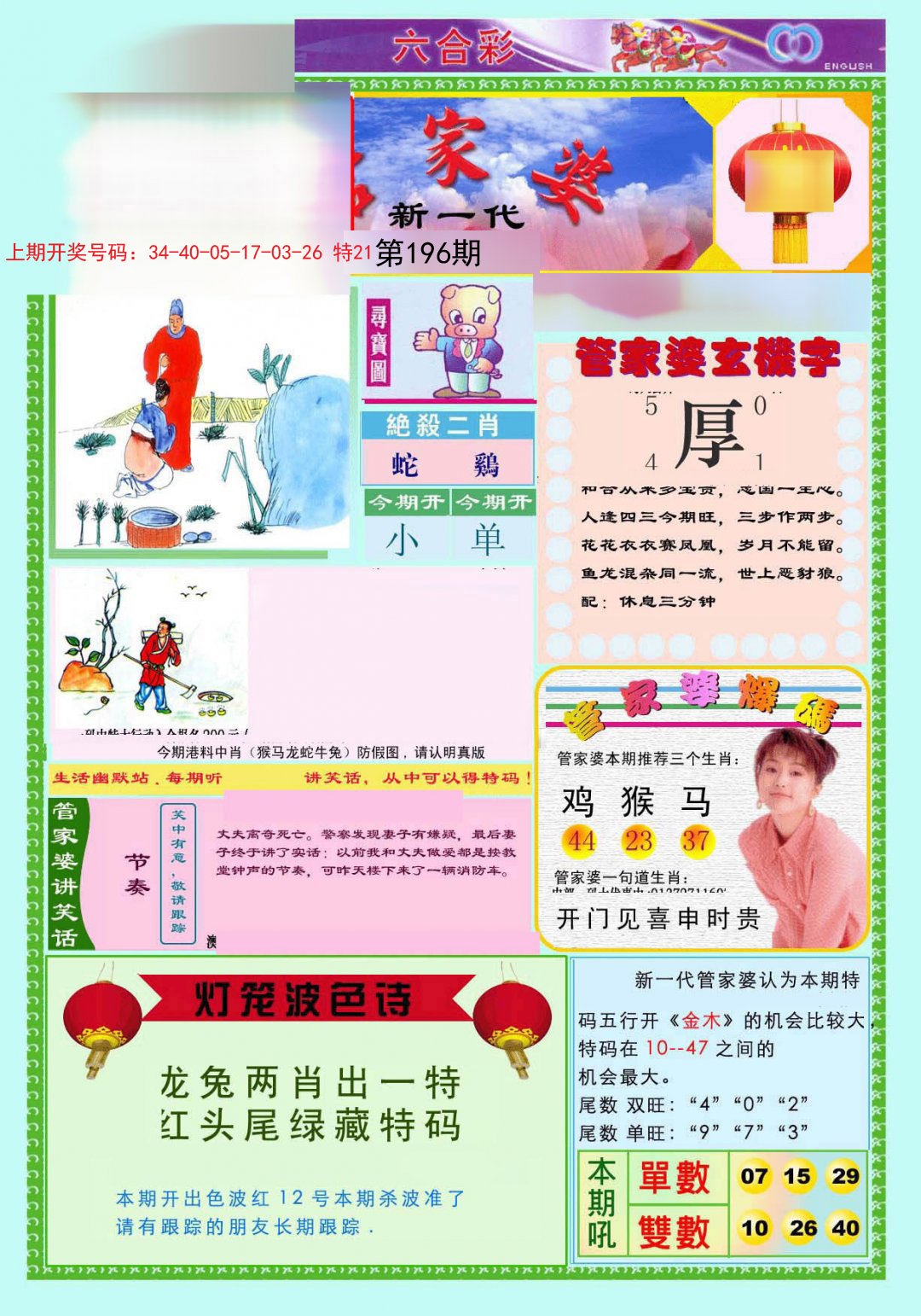 2024196期新一代管家婆