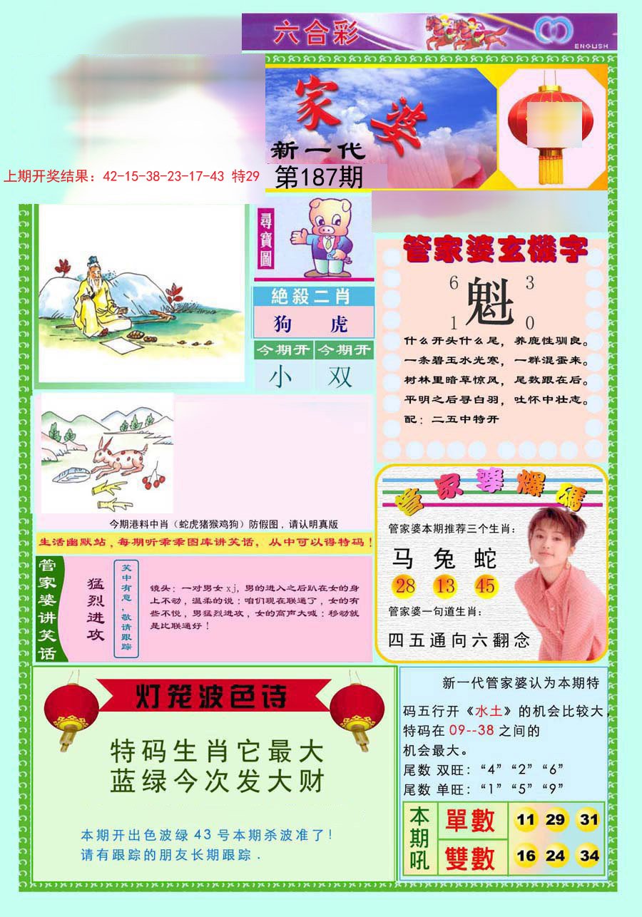 2024187期新一代管家婆