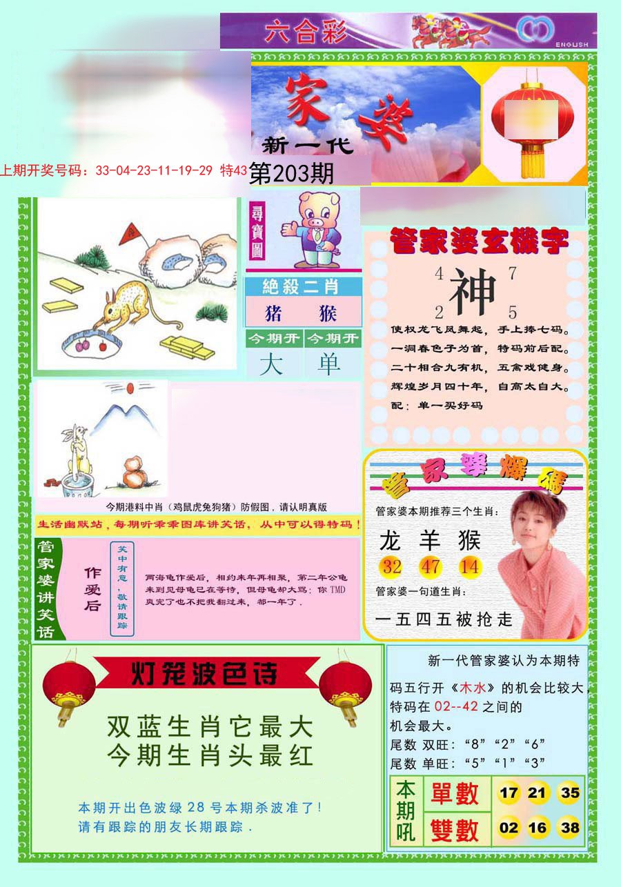 2024203期新一代管家婆