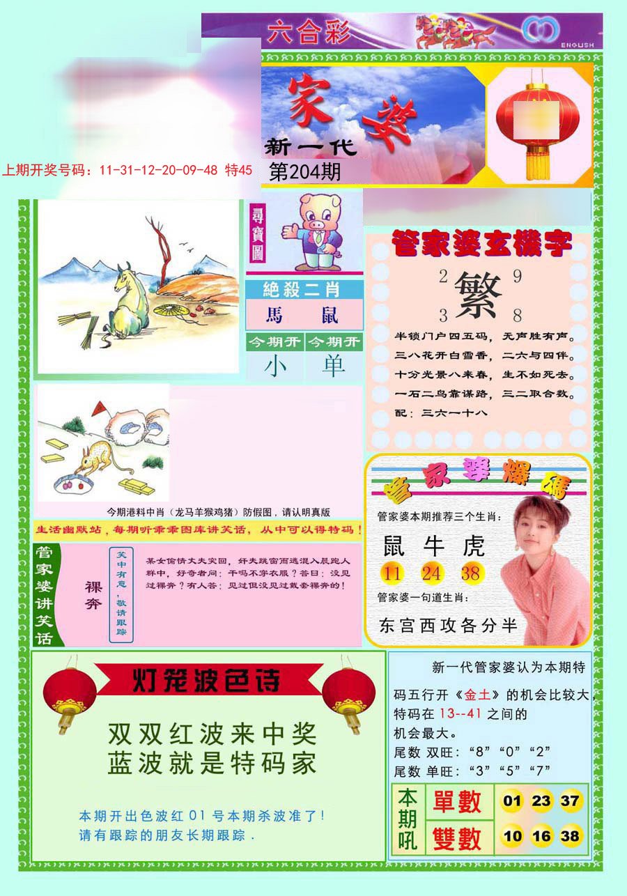 2024204期新一代管家婆