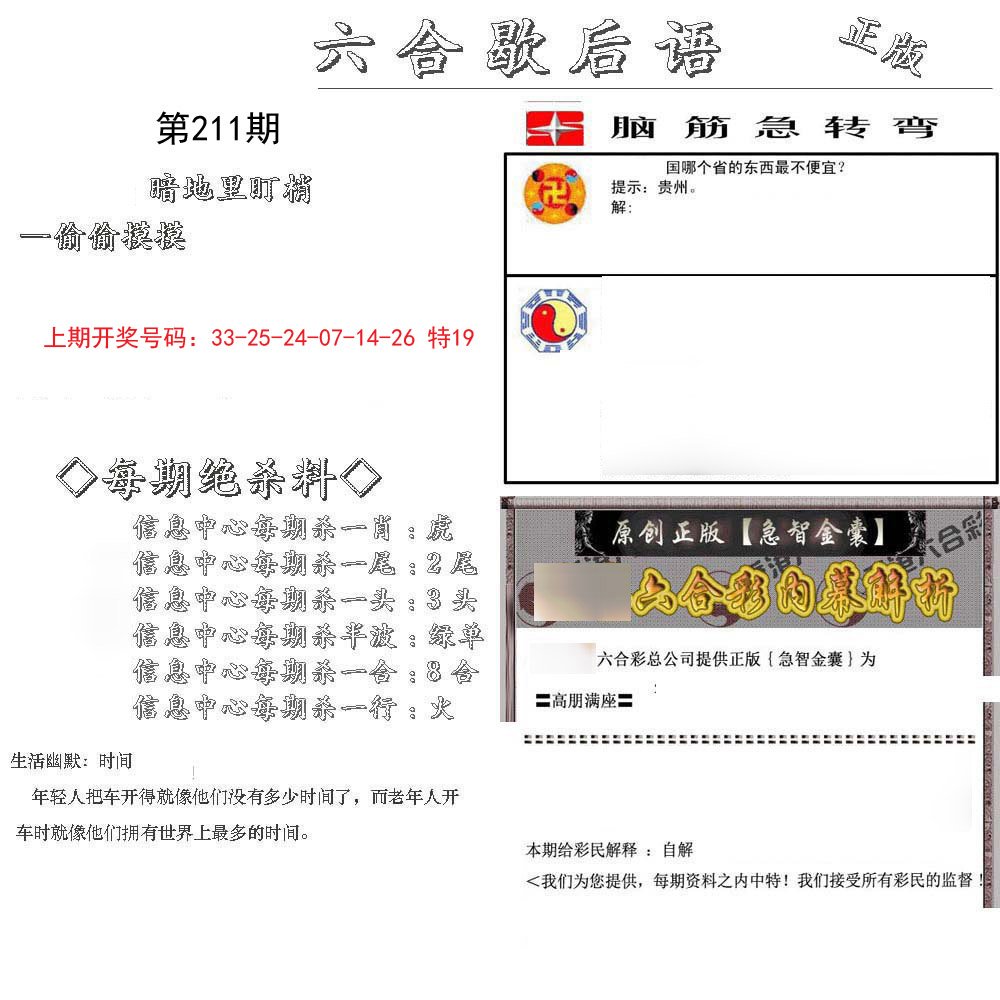 2024211期六合歇后语