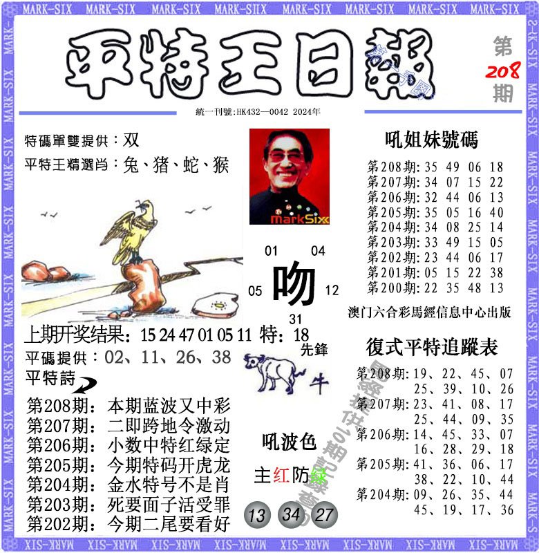 2024208期平特王日报