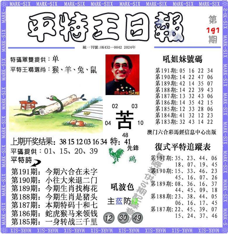 2024191期平特王日报