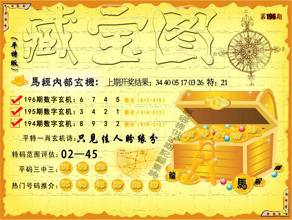 2024196期平特藏宝图