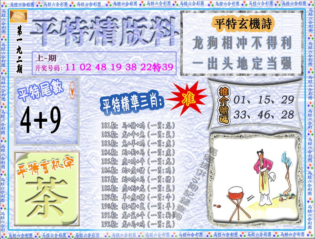 2024192期平特精版料