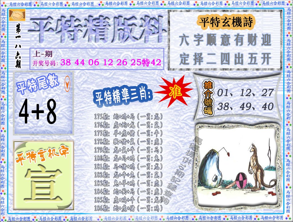 2024186期平特精版料