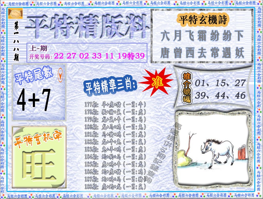 2024188期平特精版料