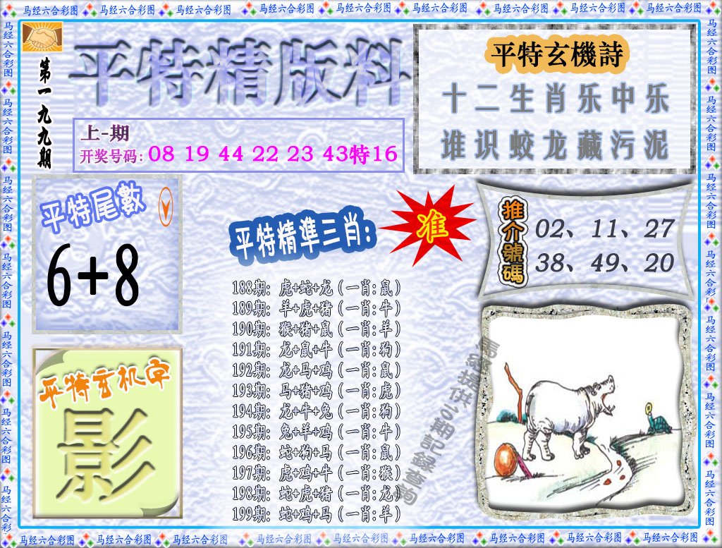 2024199期平特精版料