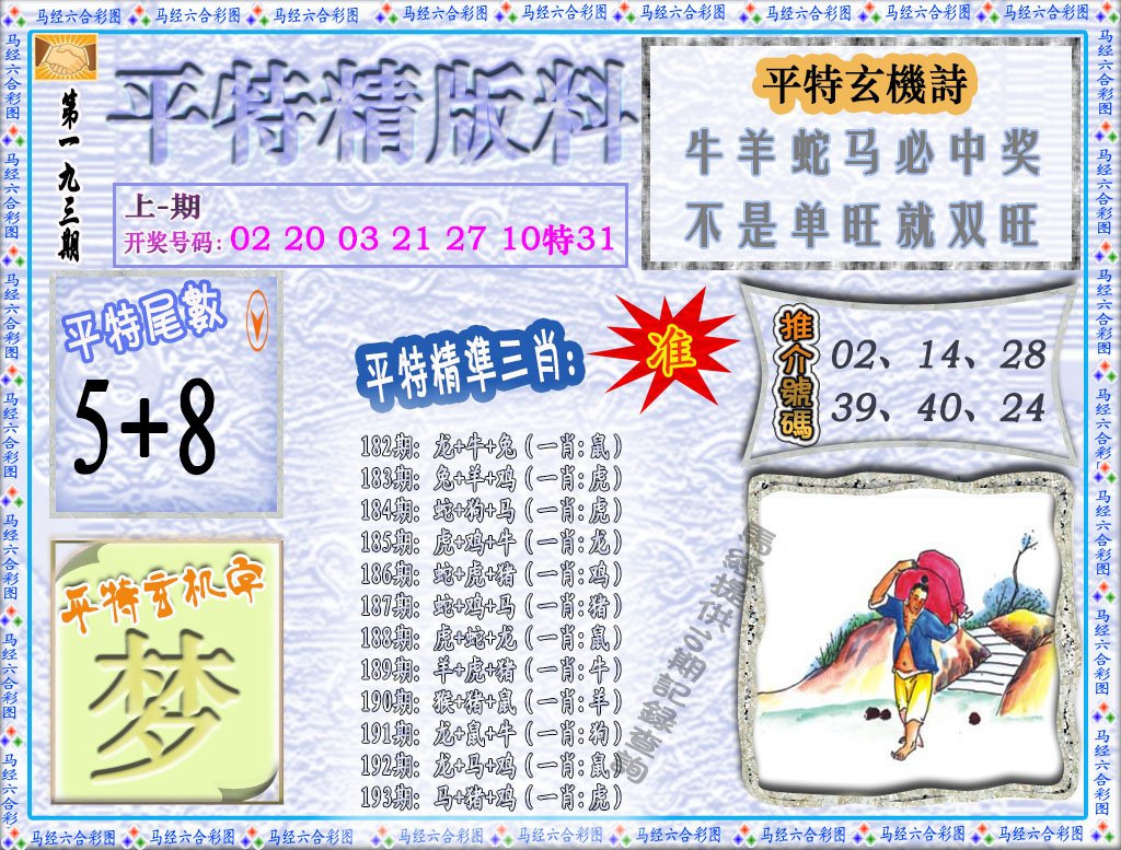 2024193期平特精版料