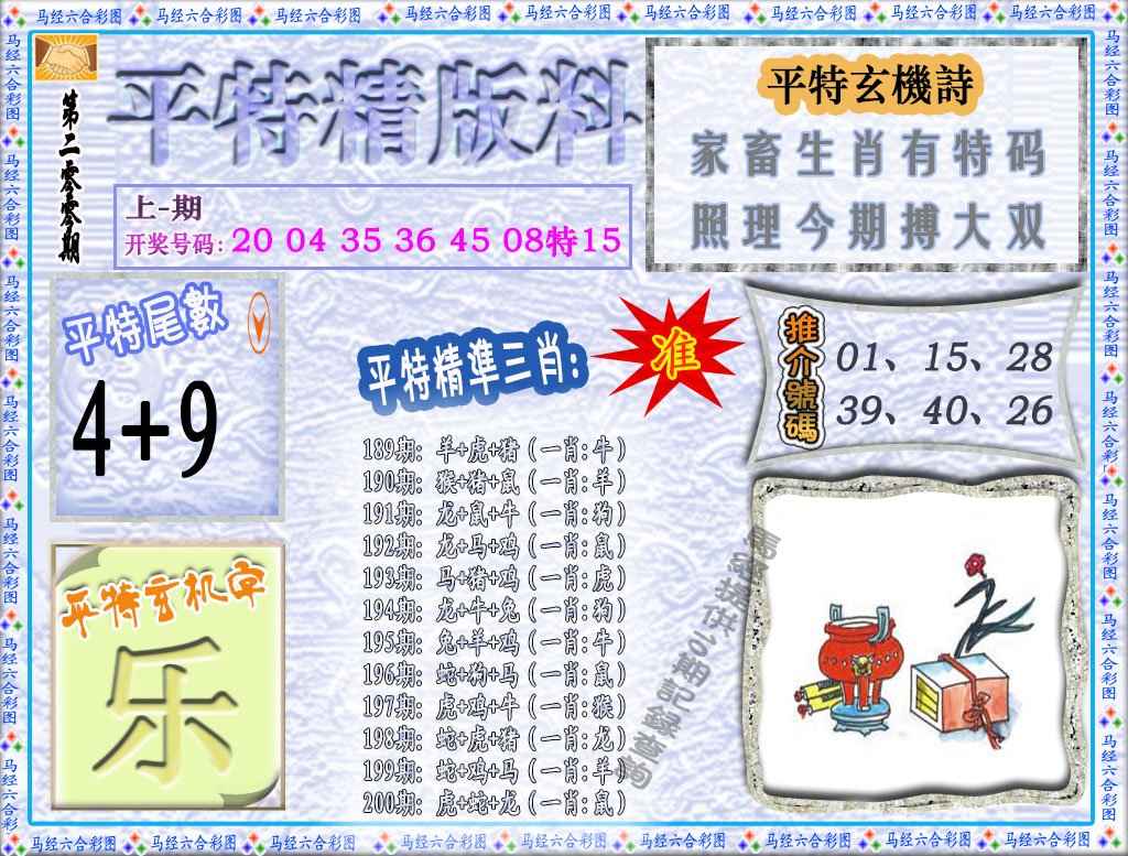 2024200期平特精版料