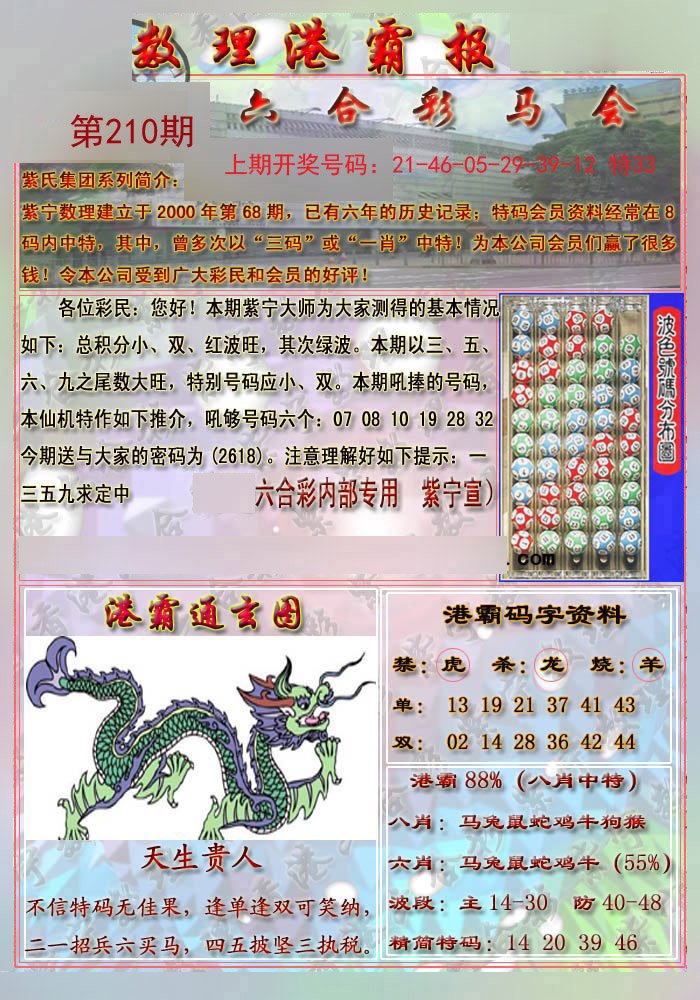 2024210期港霸报