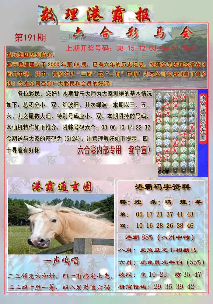 2024191期港霸报