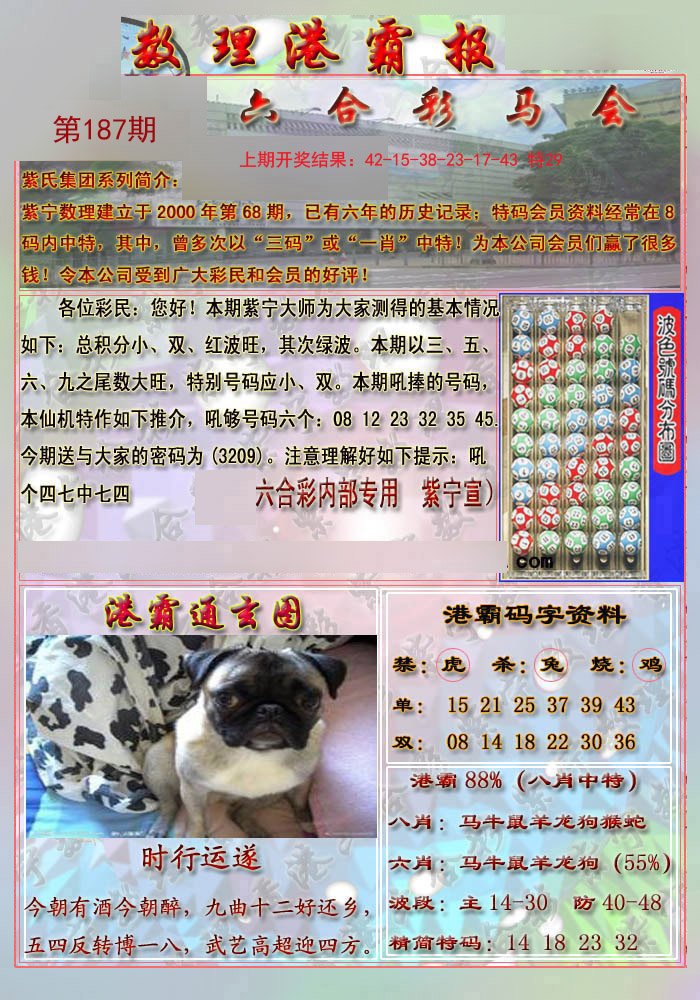 2024187期港霸报
