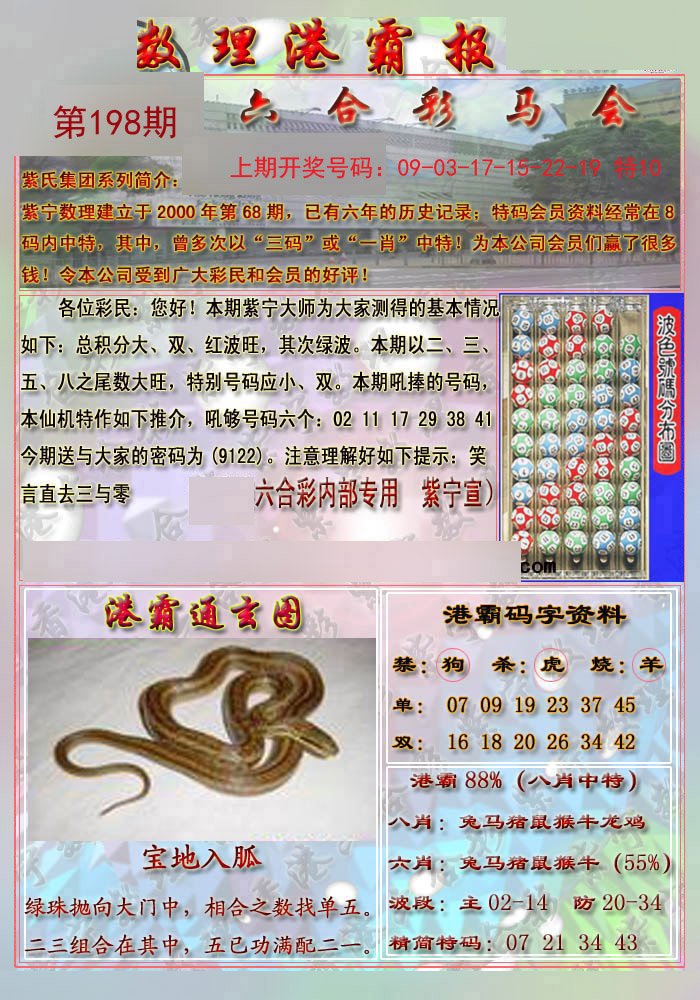 2024198期港霸报