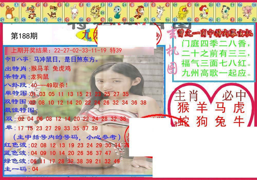 2024188期特码生肖图