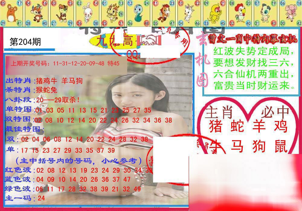 2024204期特码生肖图