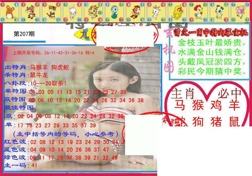 2024207期特码生肖图