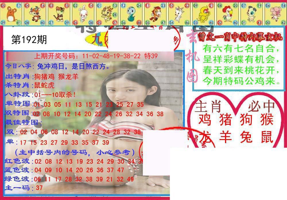 2024192期特码生肖图