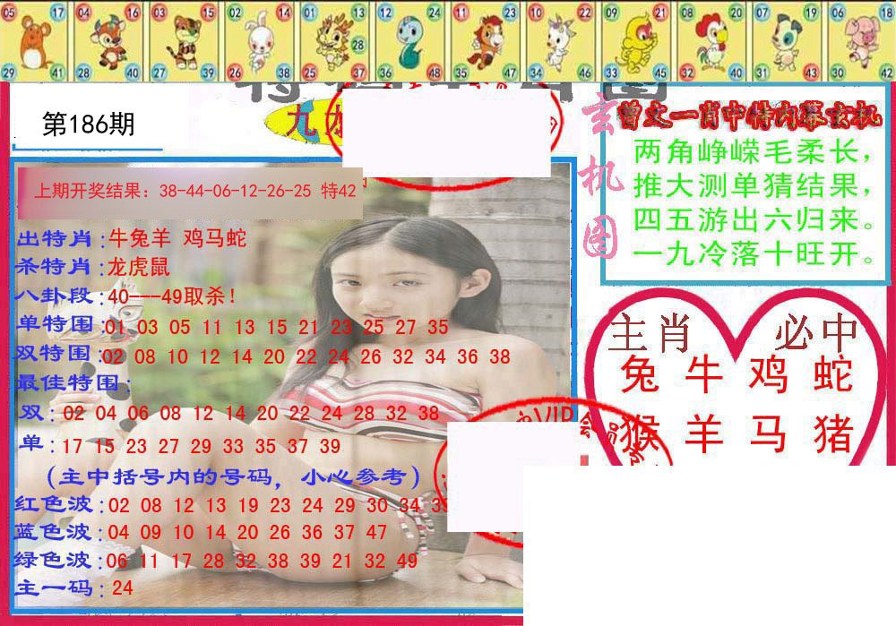 2024186期特码生肖图