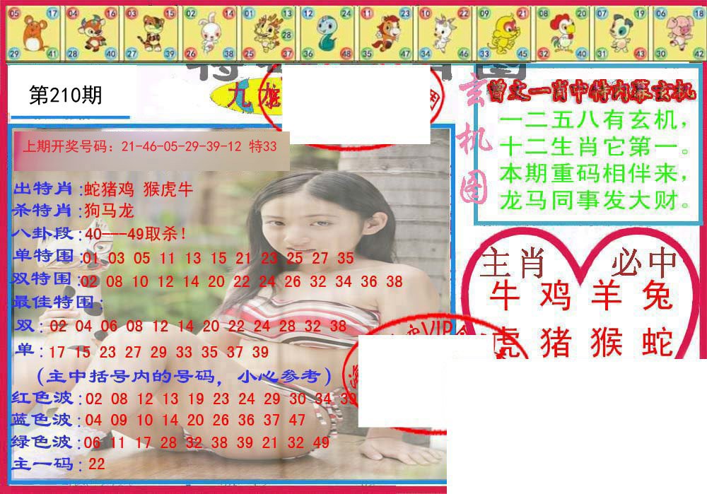 2024210期特码生肖图