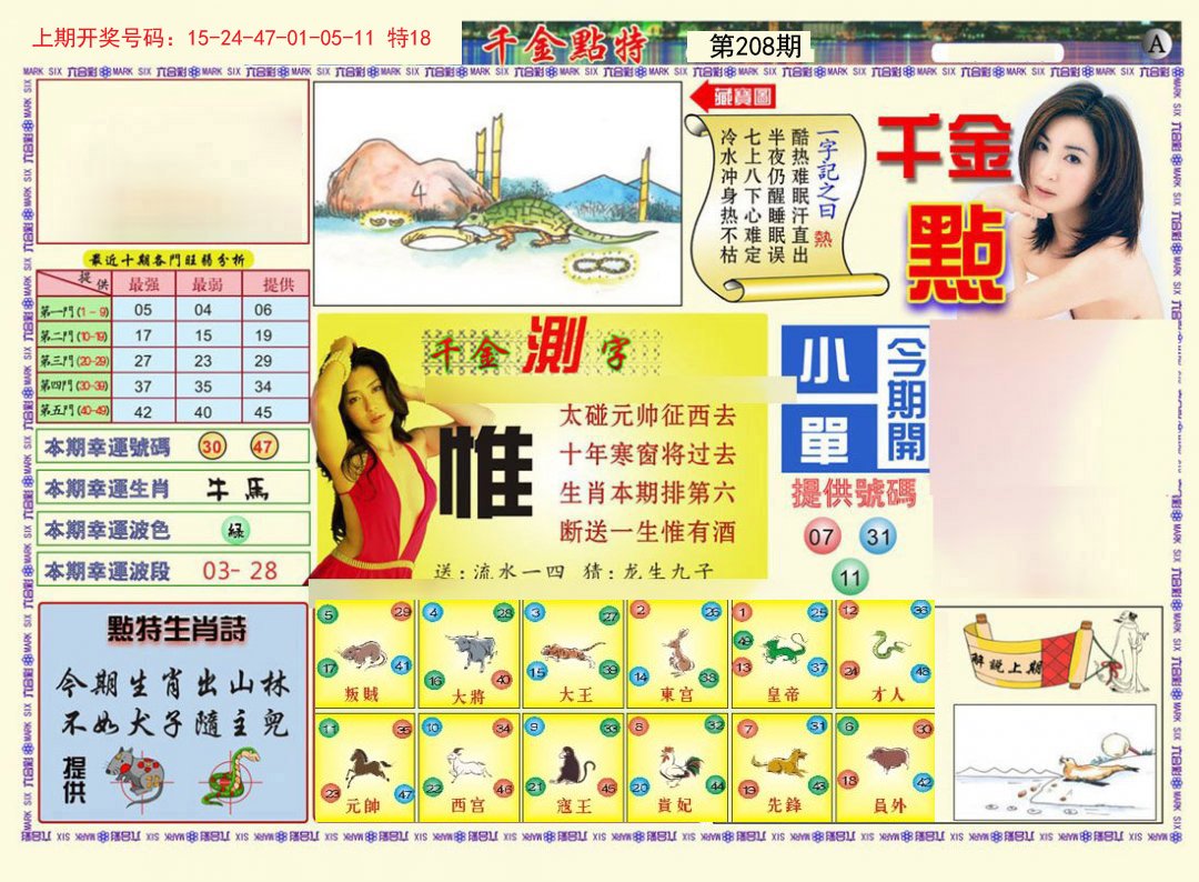 2024208期千金点特A